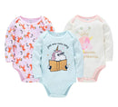 Long Sleeve Cotton Baby Bodysuit 3-Piece Set (1 Piece)