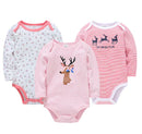 Long Sleeve Cotton Baby Bodysuit 3-Piece Set (1 Piece)