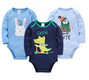 Long Sleeve Cotton Baby Bodysuit 3-Piece Set (1 Piece)