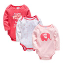 Long Sleeve Cotton Baby Bodysuit 3-Piece Set (1 Piece)