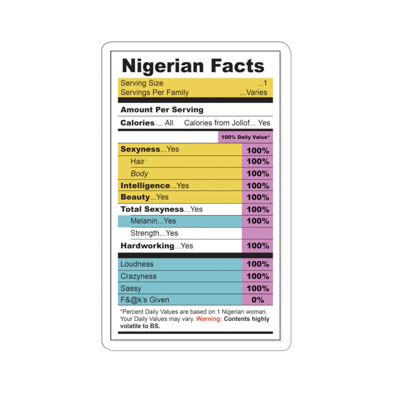 Nigerian Facts Stickers