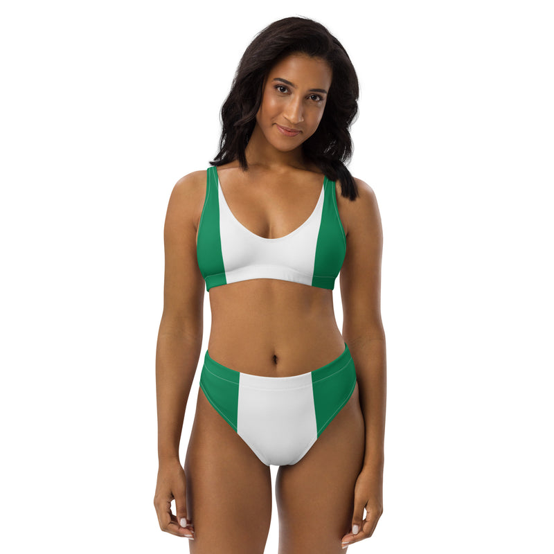 Nigerian Flag High-Waisted Bikini
