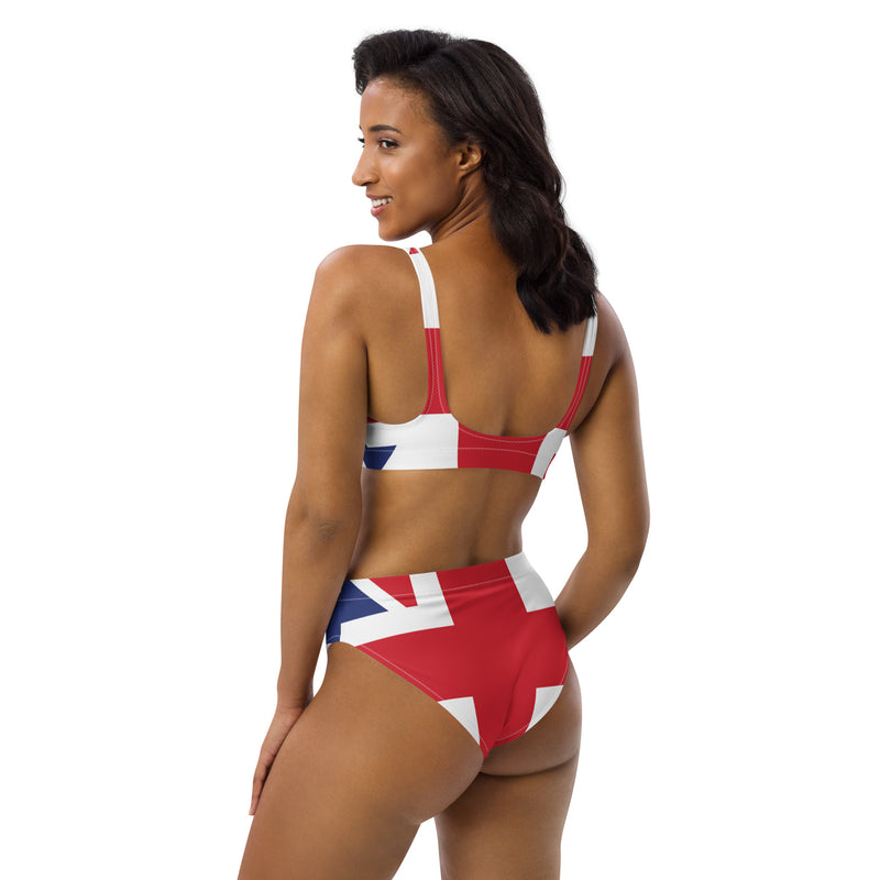 UK Flag High-Waisted Bikini