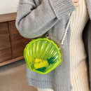Acrylic Shell Pearl Strap Clutch Bag